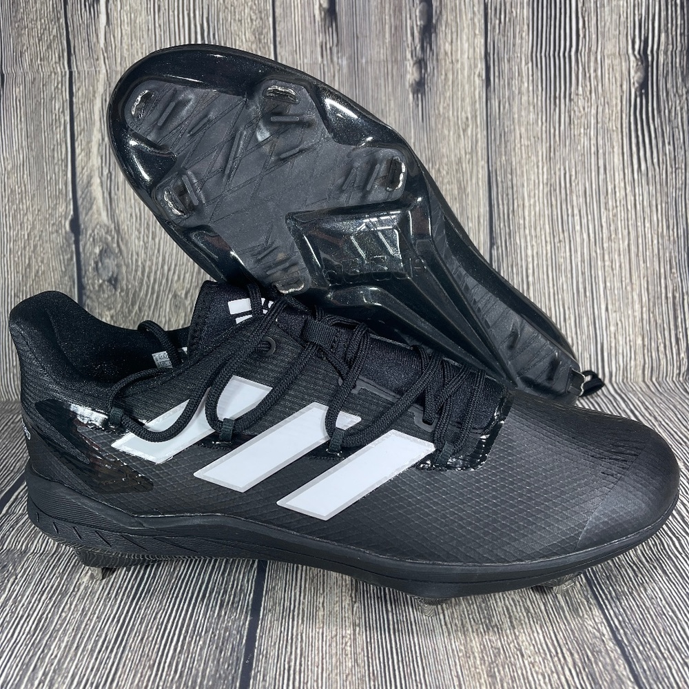 Adidas Adizero Afterburner 8 Black/White Metal Baseball Cleats Mens 7 FZ4217